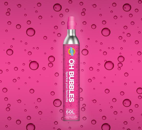 Oh Bubbles New 60L Co2 Gas Cylinder- Compatible with SodaStream , Aarke and Drink Mate