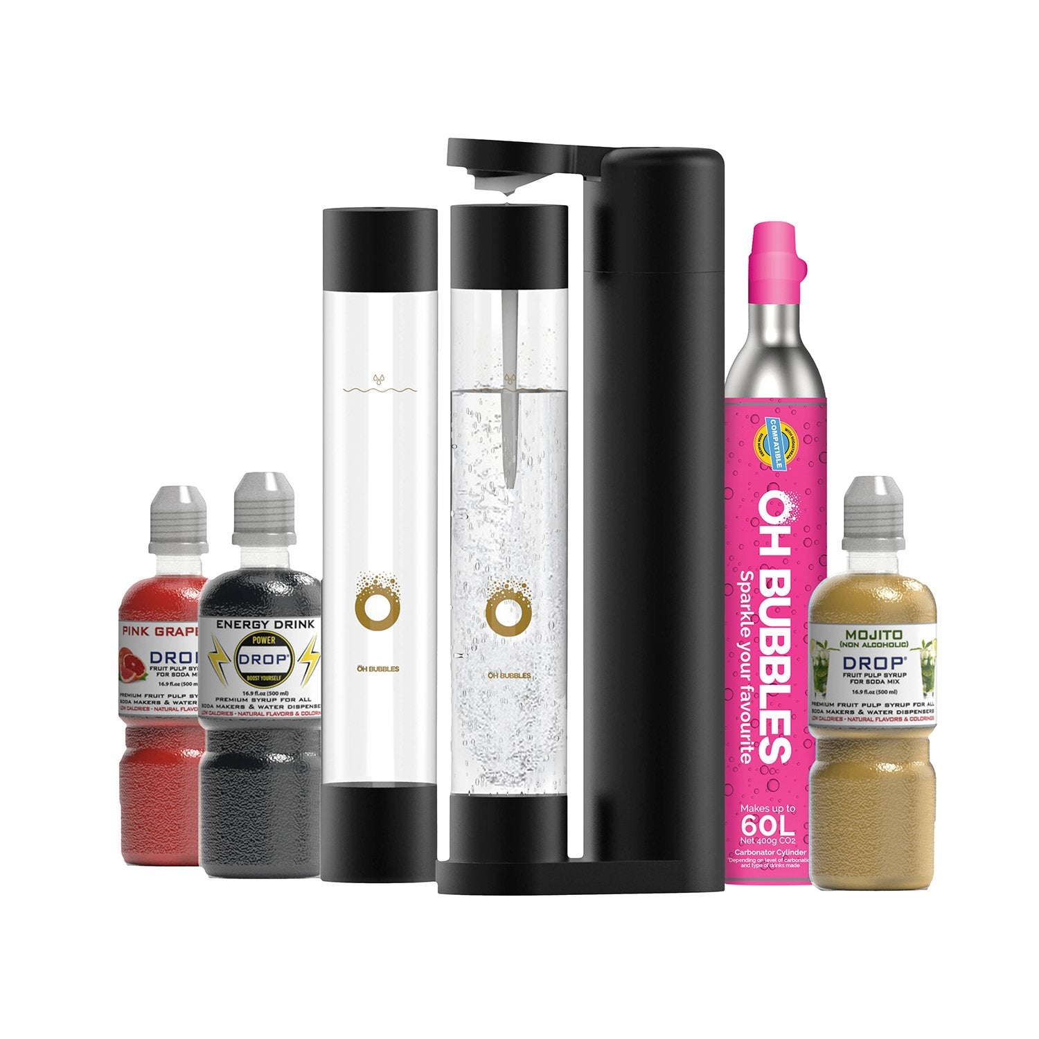 Sparkling Drink Maker - Family Pack - Various Colours, UNLIKE SODASTREAM