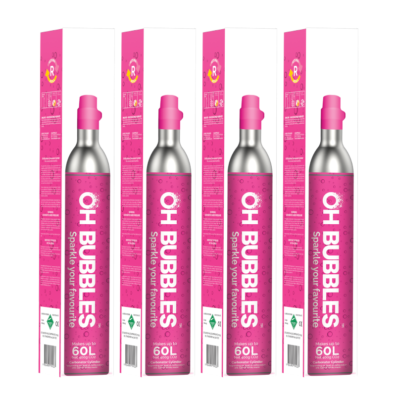 4 X OH Bubbles NEW 60L Co2 Gas Cylinder Includes Gas- SODASTREAM compatible