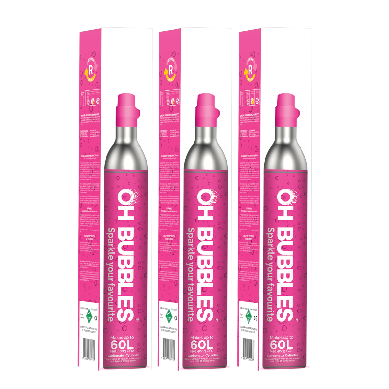 3x OH Bubbles NEW 60L Co2 Gas Cylinder Includes Gas- SODASTREAM compatible