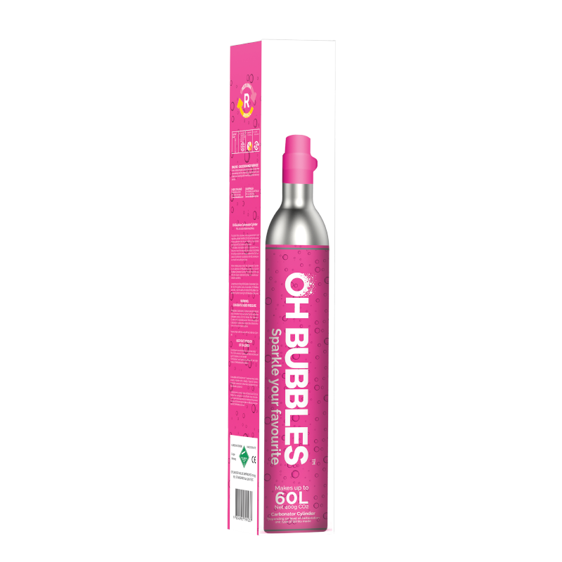 Oh Bubbles New 60L Co2 Gas Cylinder- Compatible with SodaStream , Aarke and Drink Mate