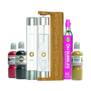 Oh Bubbles Sparkling drink Maker - Wood Family Pack, UNLIKE SODASTREAM